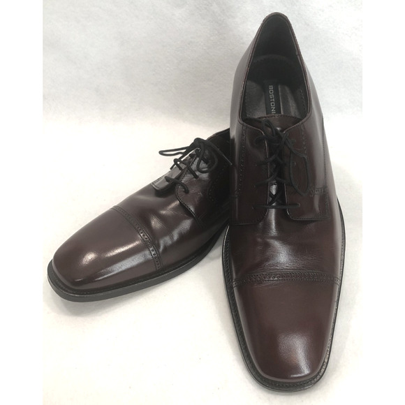 BOSTONIAN First Flex All Leather Burgundy Oxford Sz 13 MADE IN INDIA